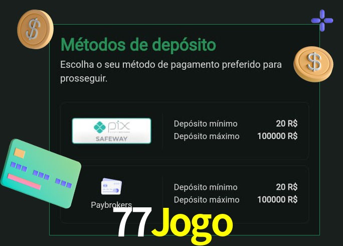 O cassino 77Jogo oferece uma grande variedade de métodos de pagamento